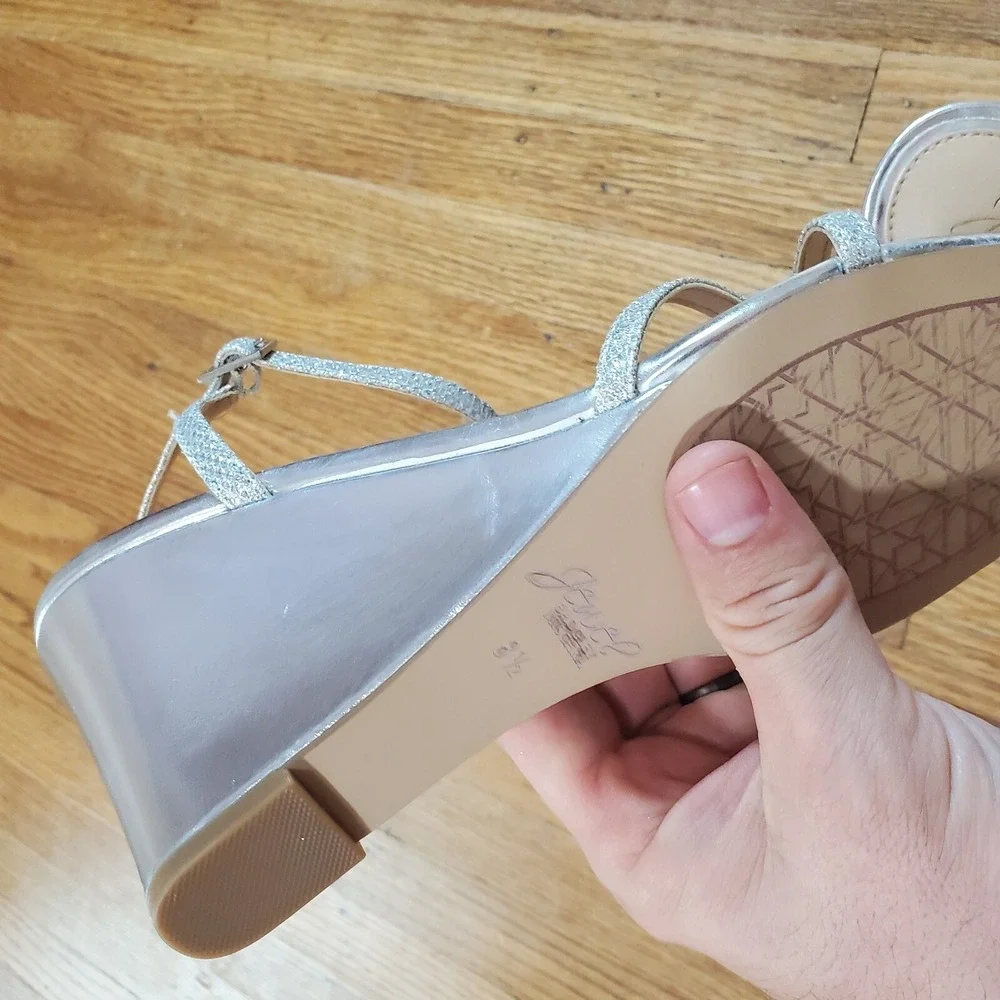 Jewel Badgley Mischka Wedge Sandals Womens Sz 8.5 Dextra Sandal NEW NWOB (TD1)